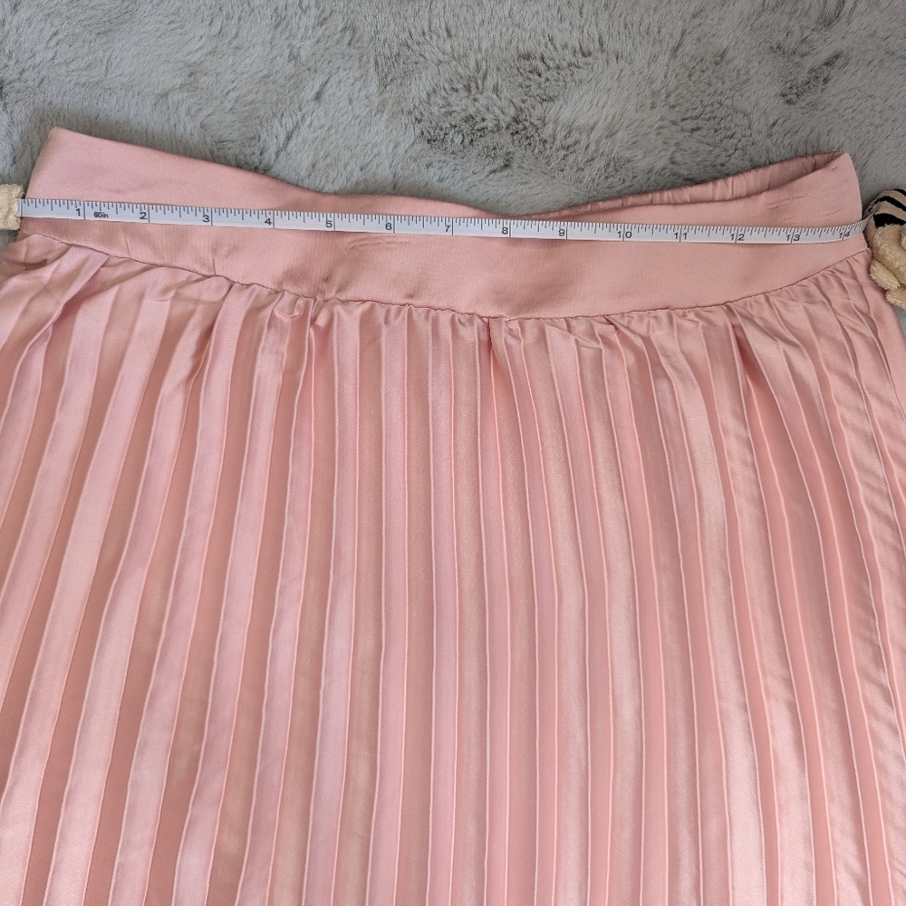 Altar’d State Pink Pleated Skirt – Size L | Satin Look, Romantic Coquette - Picture 4 of 8
